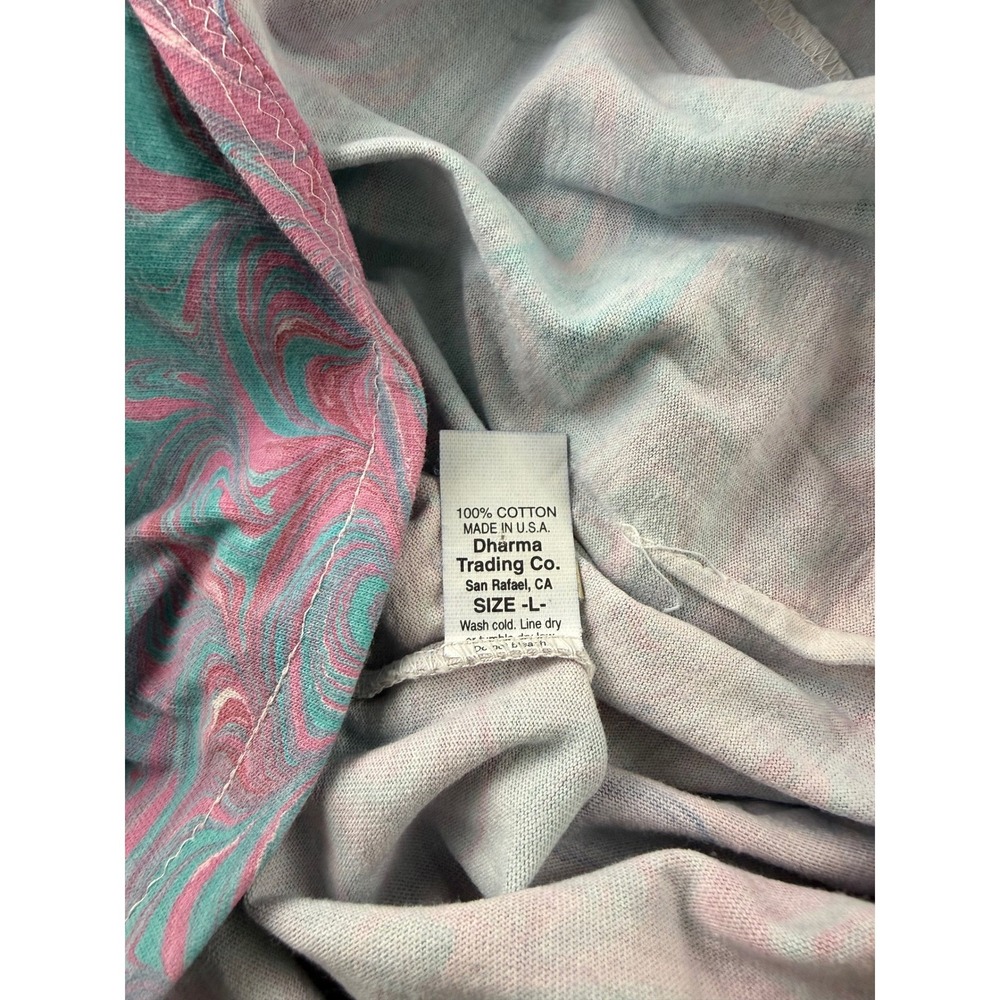 Shirleighs Marbled Art Kids Skirt Pink Teal Hand Dyed Cotton Size L Made in USA - Picture 9 of 9